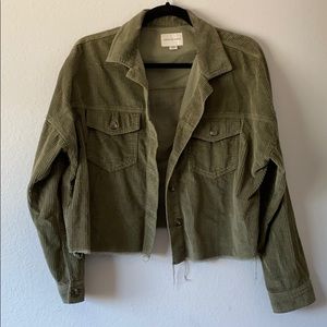 SM | corduroy green crop jacket